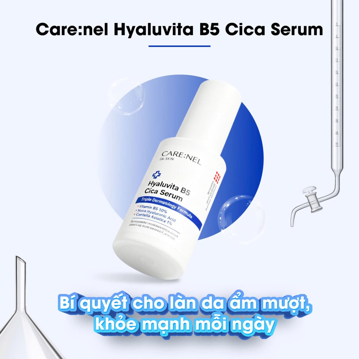 Tinh chất phục hồi da siêu cấp ẩm Care:nel Hyaluvita B5 Cica Serum 30ml - Ảnh 2