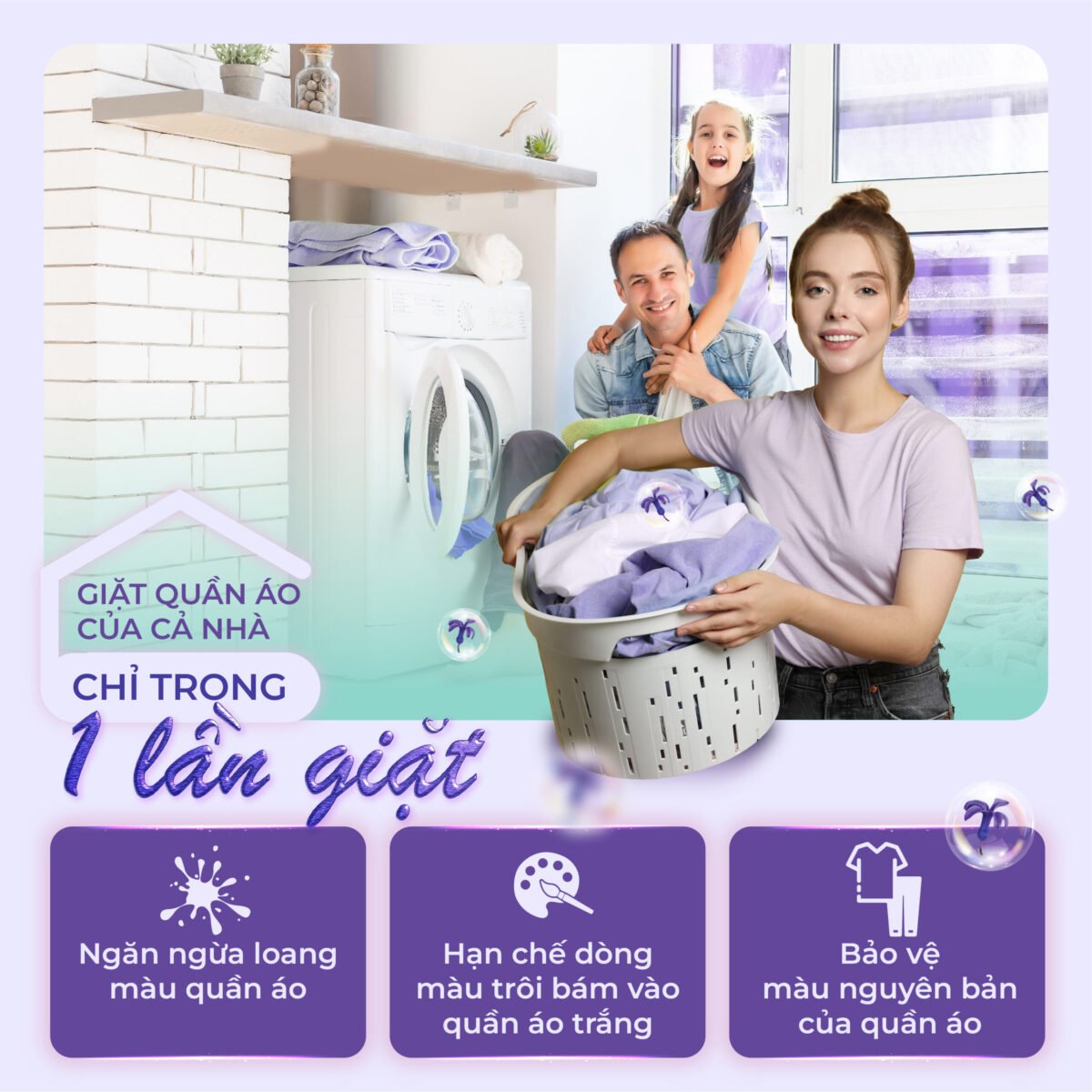Giấy giặt hút màu, chống loang màu quần áo hương oải hương Color Catcher Laundry Sheet Lavender - Ảnh 2
