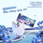 Giấy giặt hút màu, chống loang màu quần áo hương phong lan Color Catcher Laundry Sheet Orchid - Ảnh 2