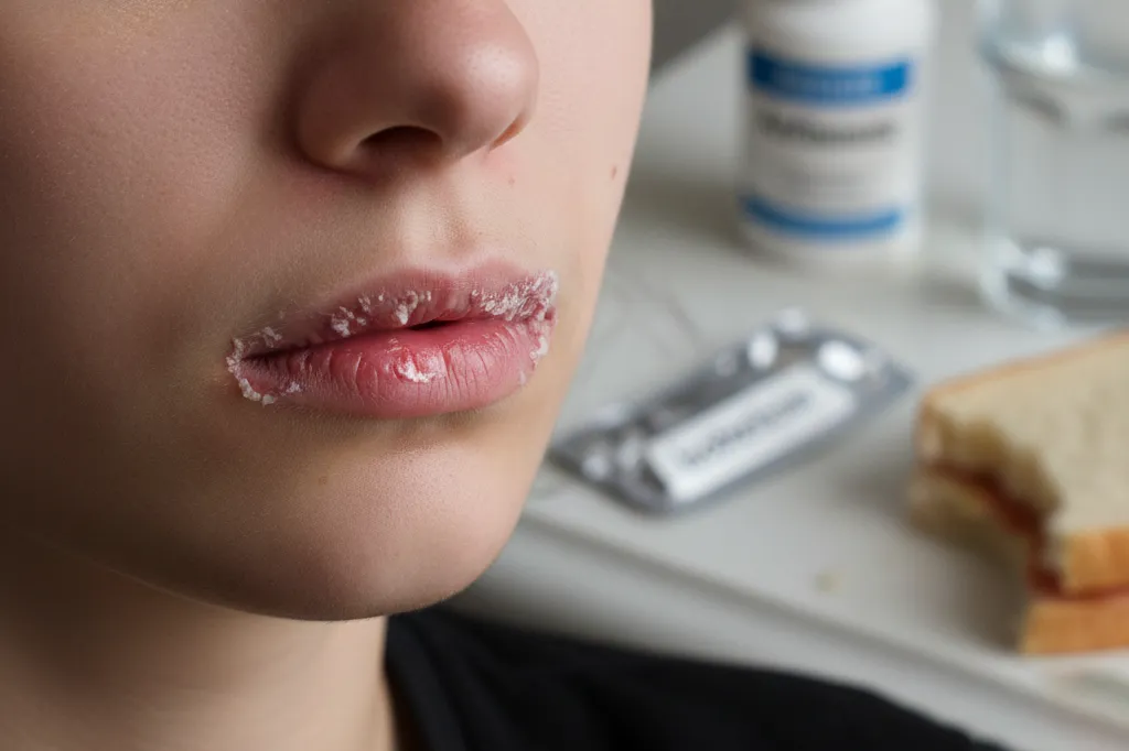 môi khô do dùng Isotretinoin