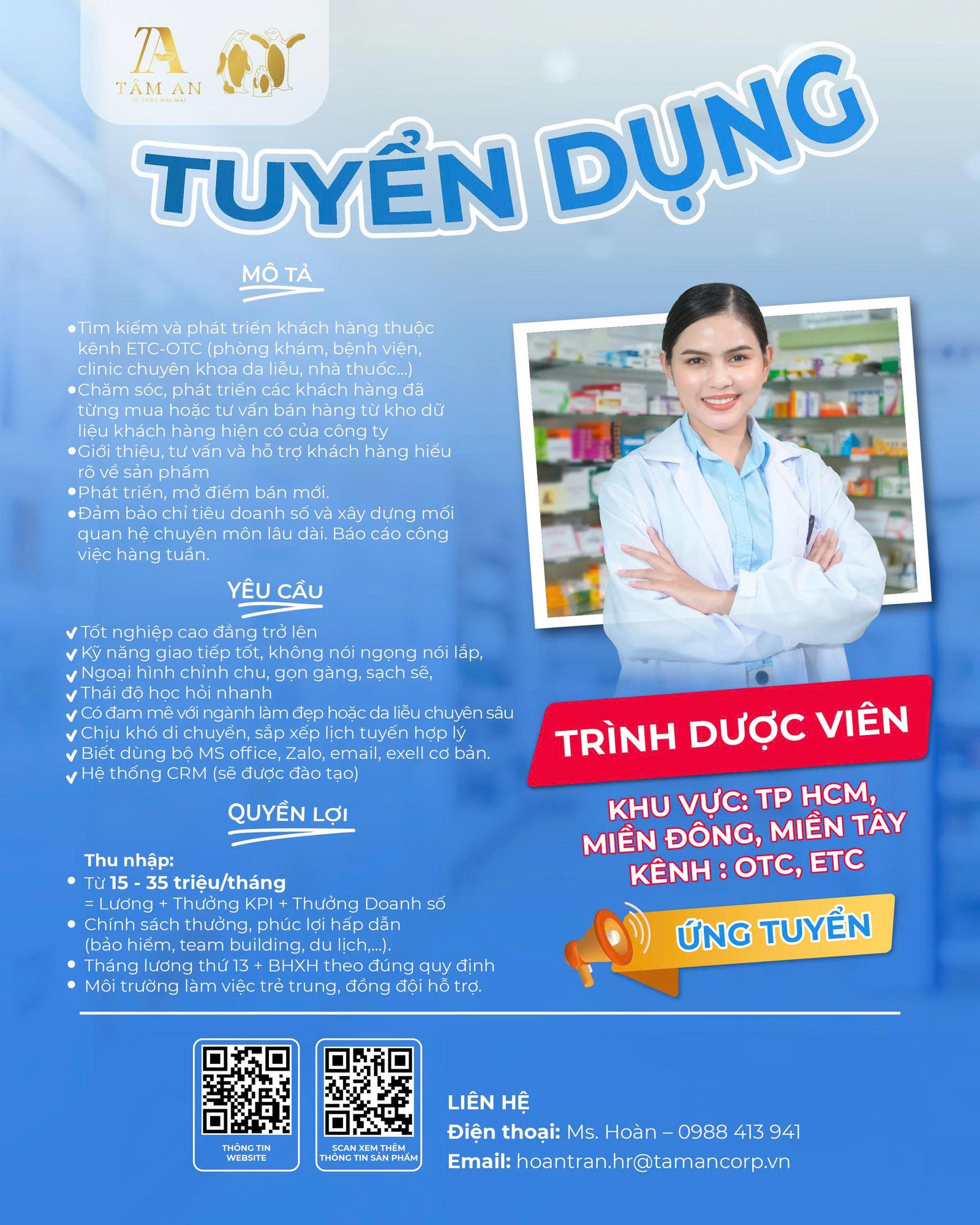 tuyen dung t9 trinh duoc vien
