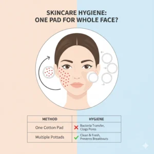 Dùng bông tẩy trang sai cách gây hại da thế nào?