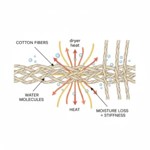Vì sao quần áo khô cứng sau khi sấy?